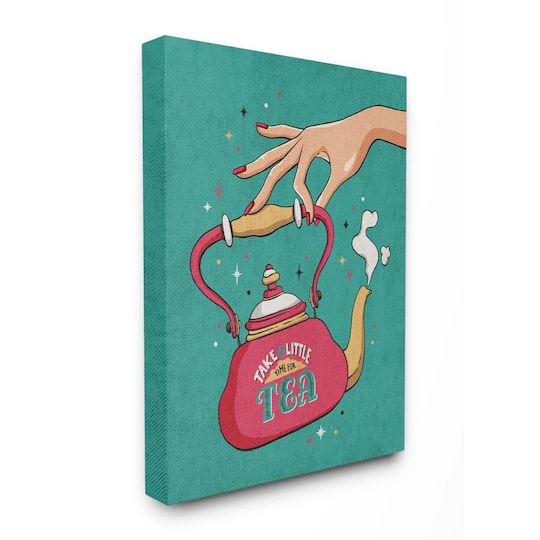 Stupell Industries Time For Tea Vintage Canvas Wall Art